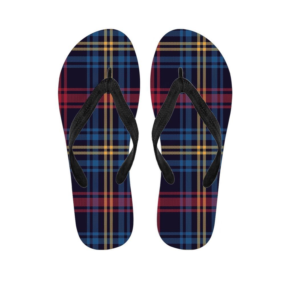 Tartan Print Men's Flip Flops-grizzshop