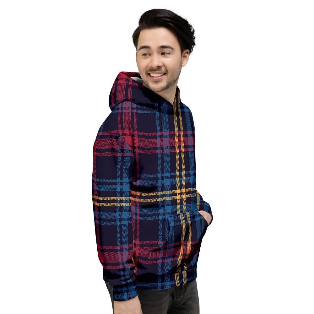 Tartan Print Men's Hoodie-grizzshop