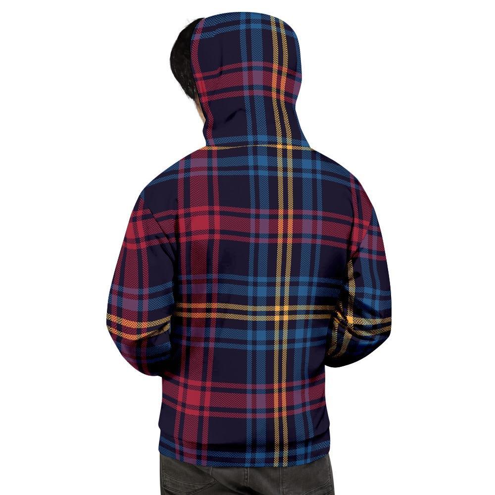 Tartan Print Men's Hoodie-grizzshop