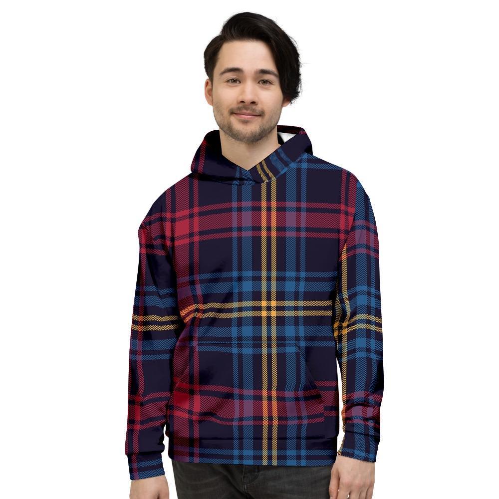 Tartan Print Men's Hoodie-grizzshop