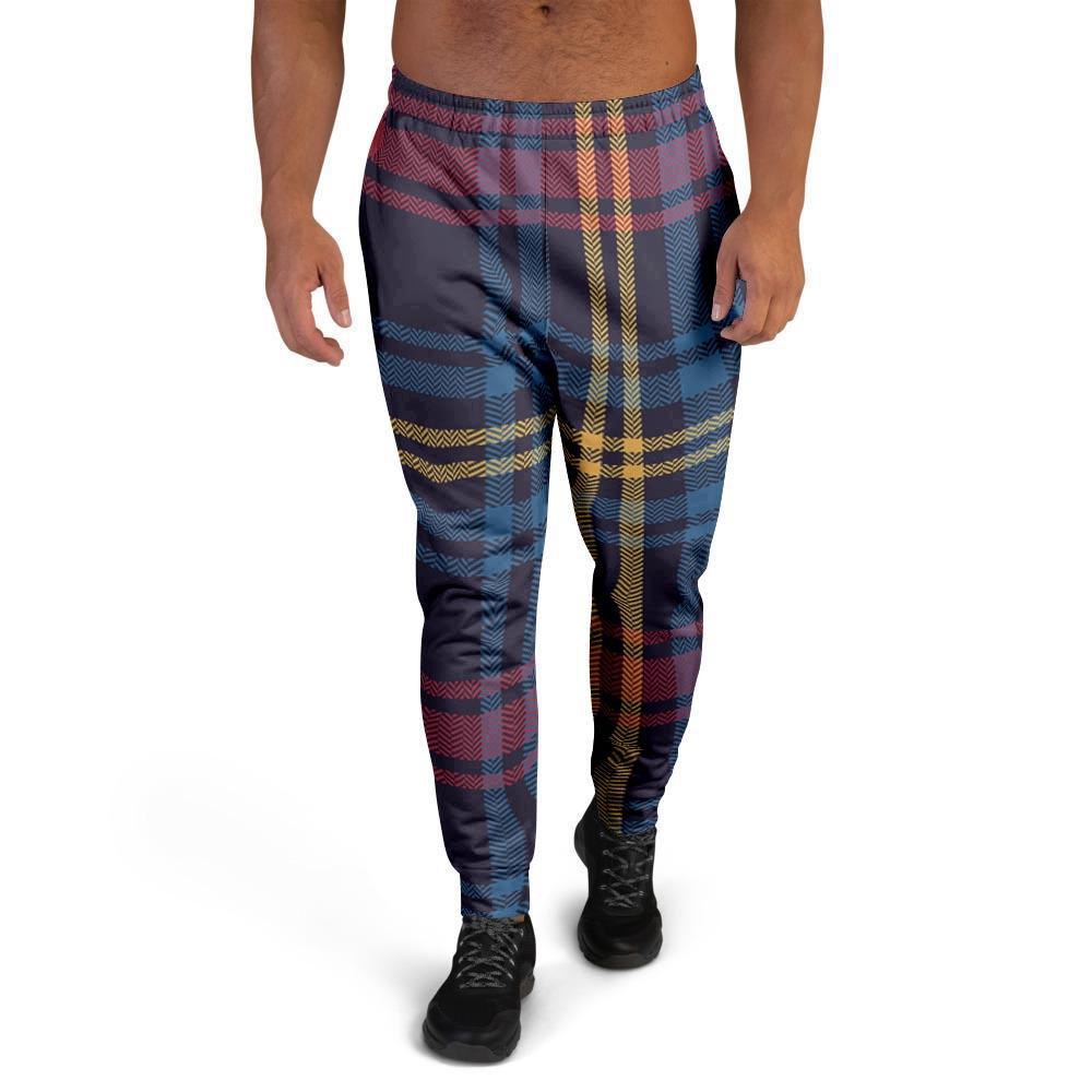 Tartan Print Men's Joggers-grizzshop