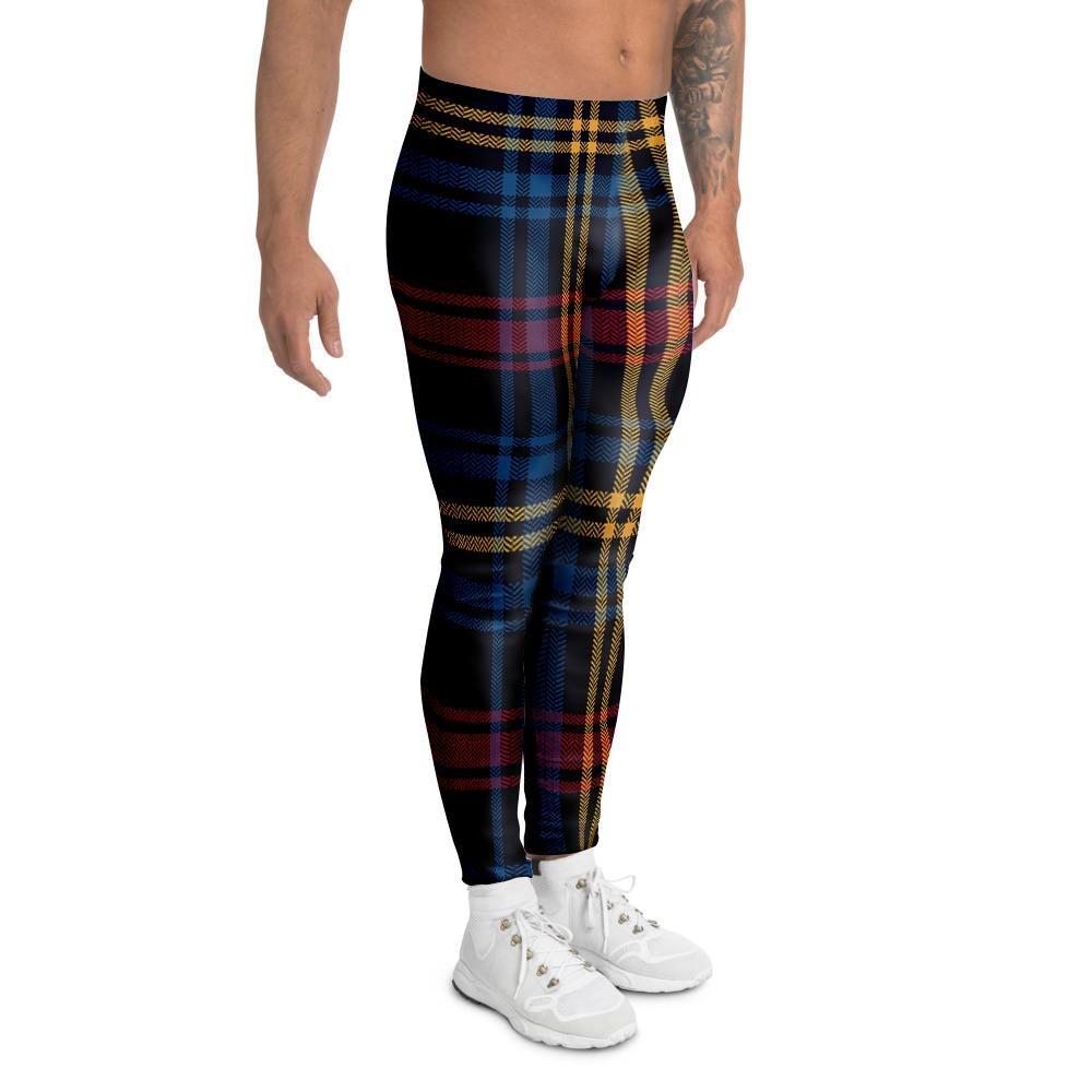 Tartan Print Men's Leggings-grizzshop