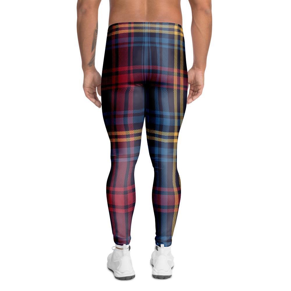 Tartan Print Men's Leggings-grizzshop