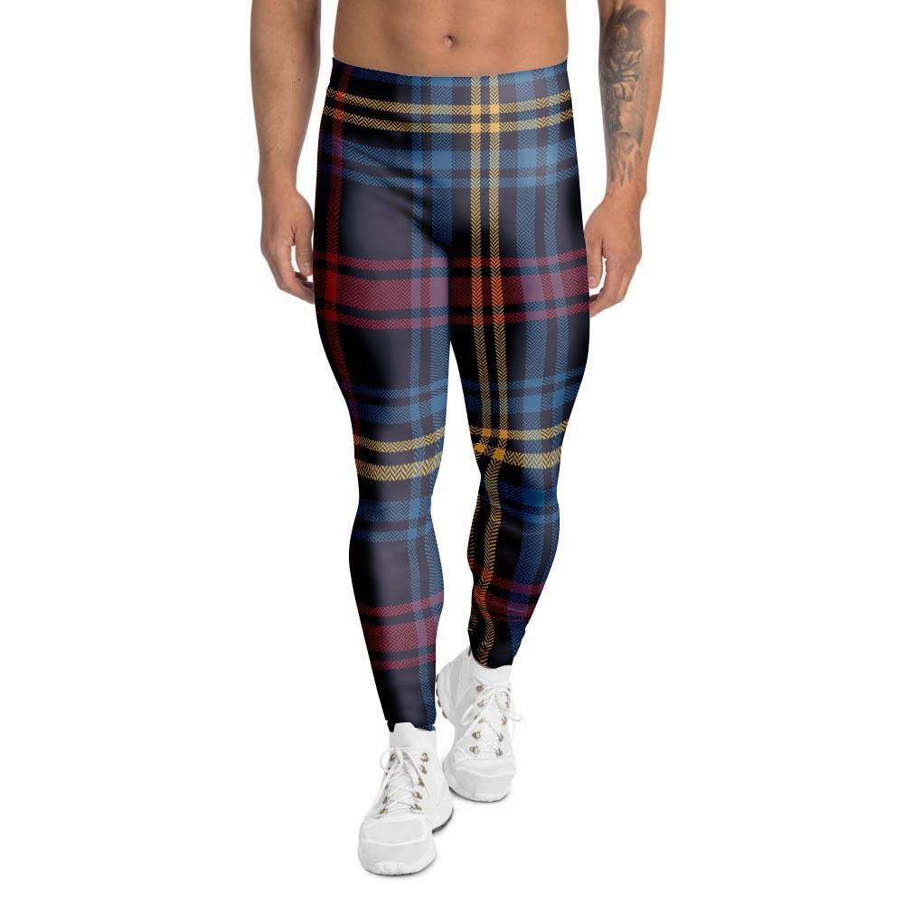 Tartan Print Men's Leggings-grizzshop