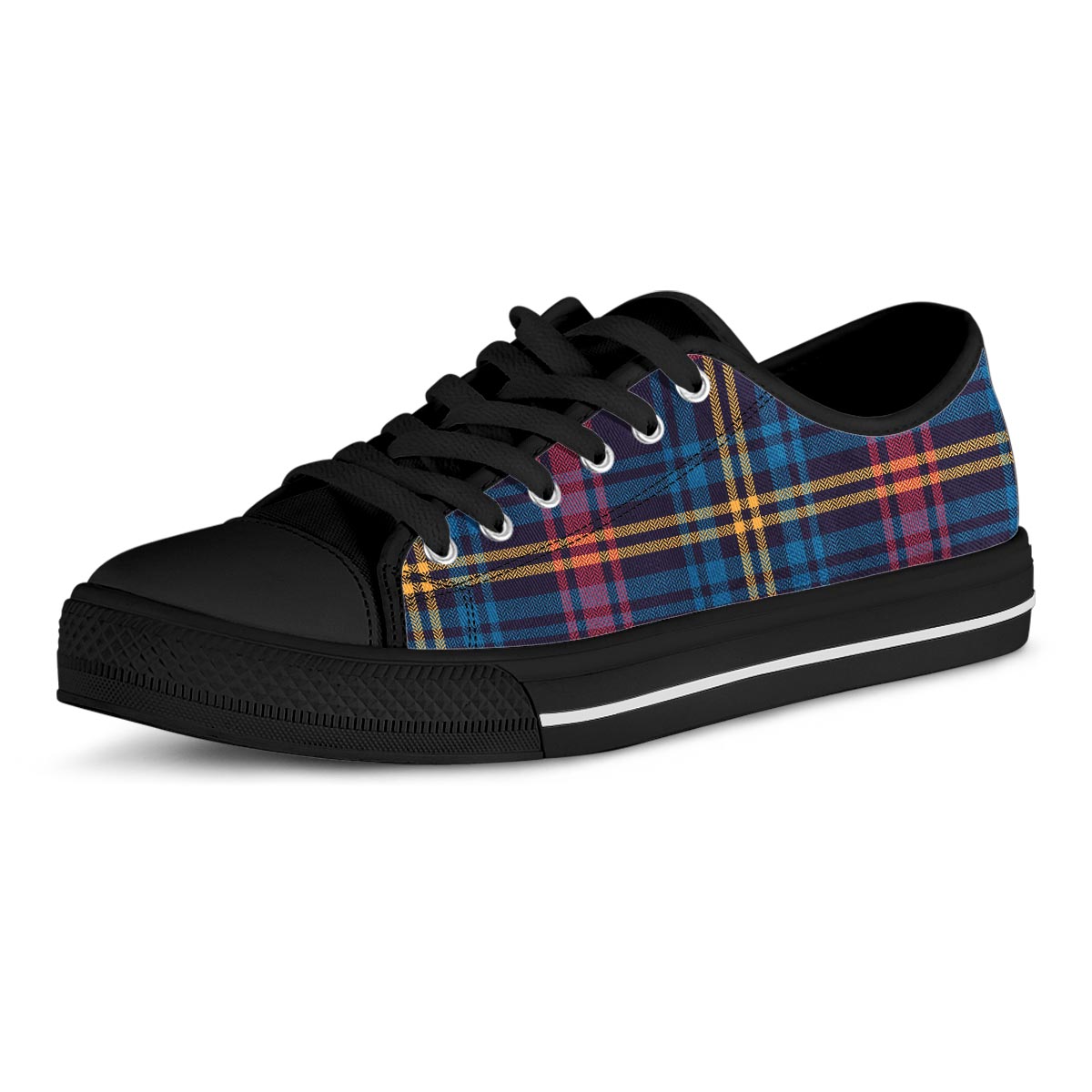 Tartan Print Men's Low Top Shoes-grizzshop