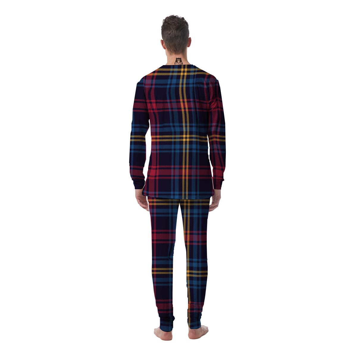 Tartan Print Men's Pajamas-grizzshop