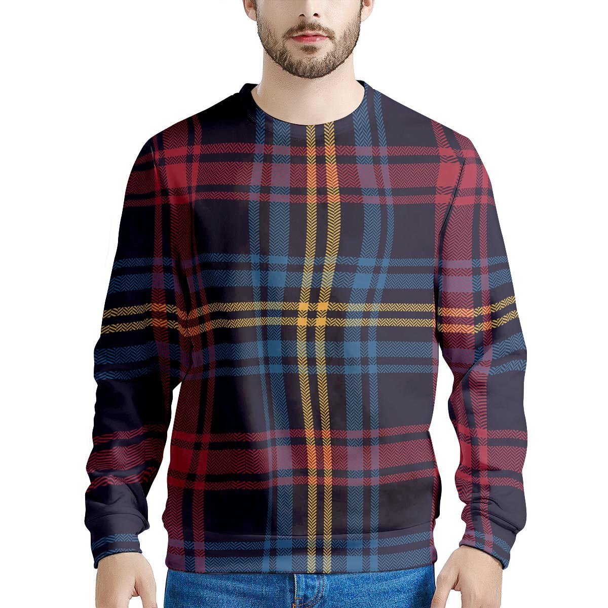 Tartan Print Men's Sweatshirt-grizzshop