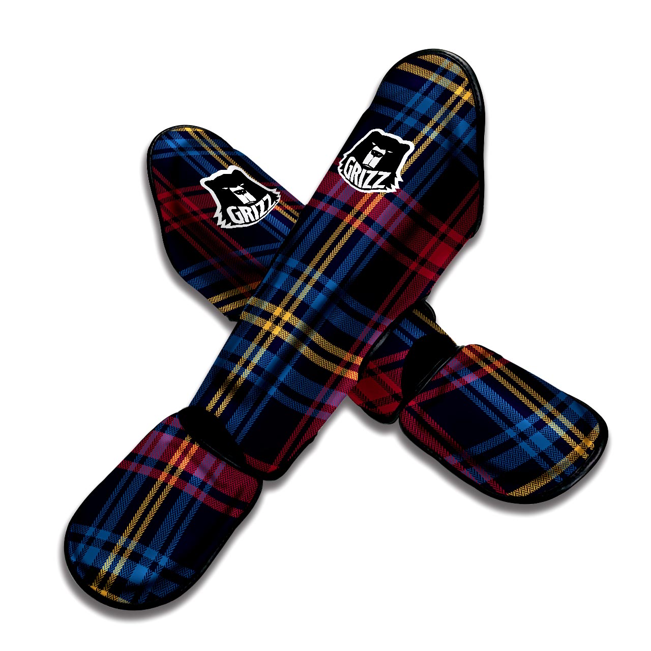 Tartan Print Muay Thai Shin Guard-grizzshop