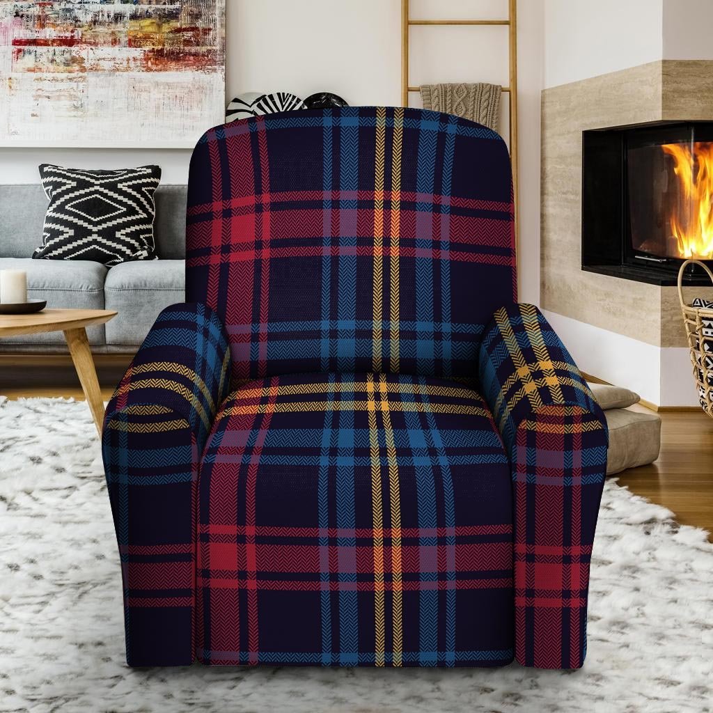 Tartan Print Recliner Cover-grizzshop