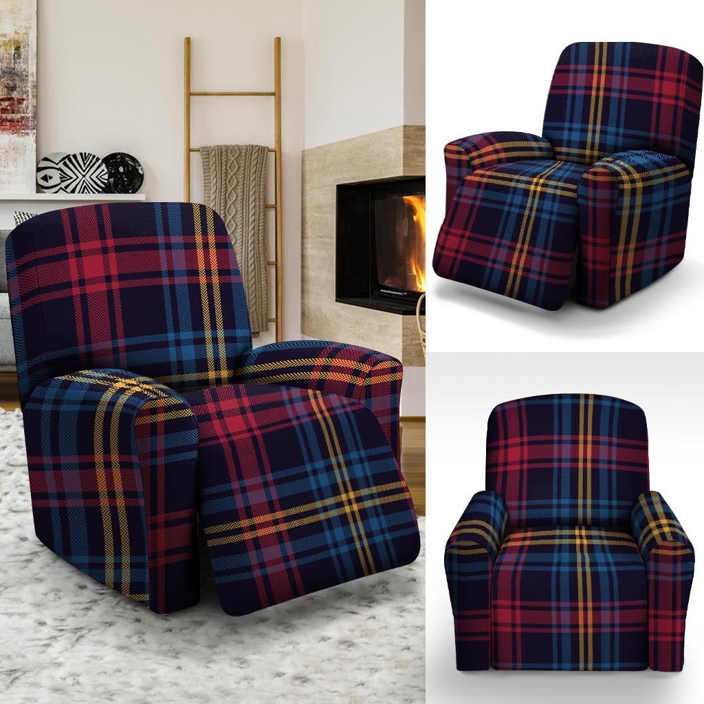 Tartan Print Recliner Cover-grizzshop