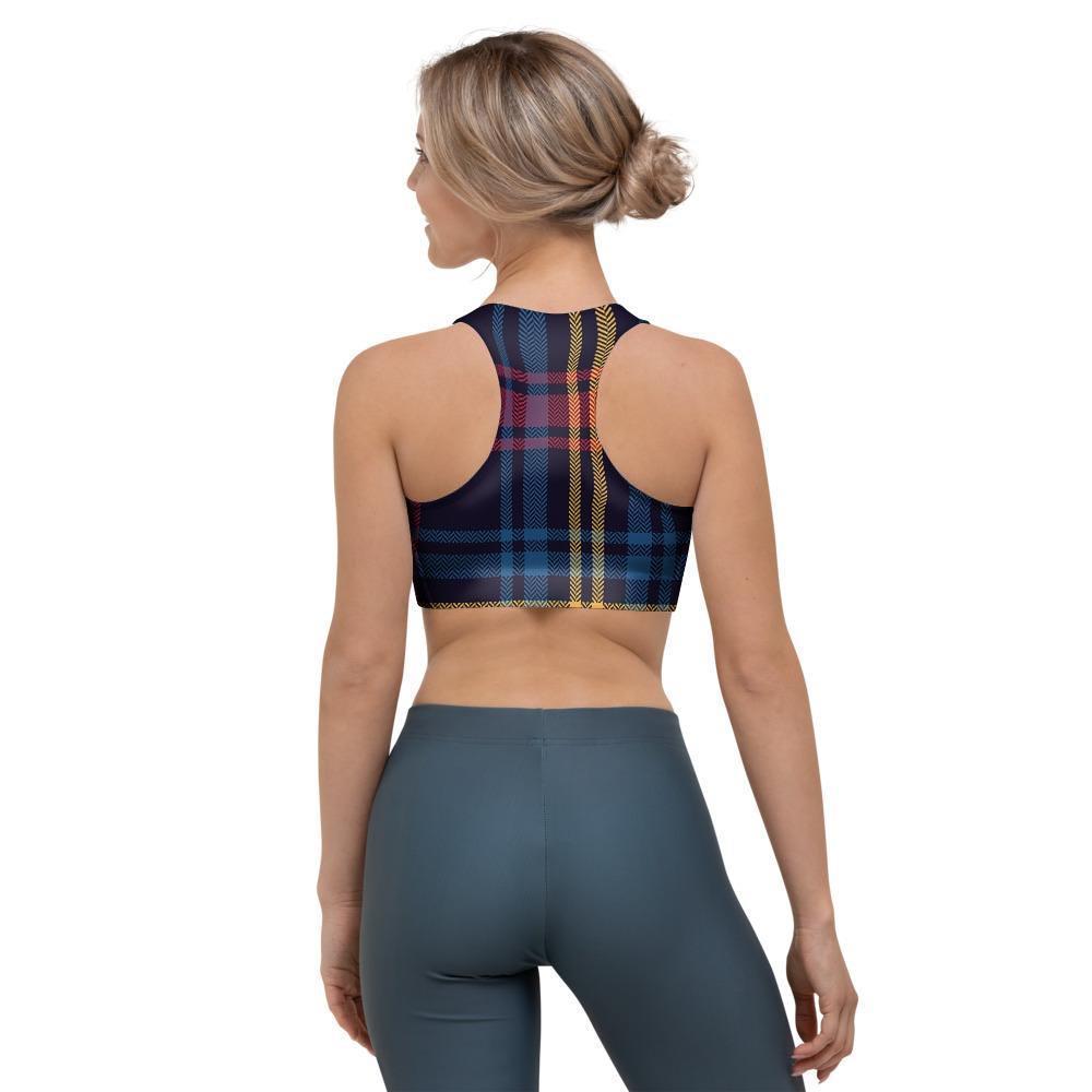 Tartan Print Sports Bra-grizzshop