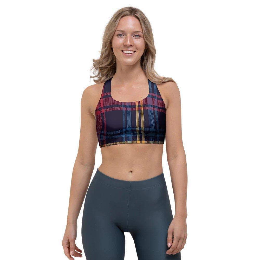 Tartan Print Sports Bra-grizzshop