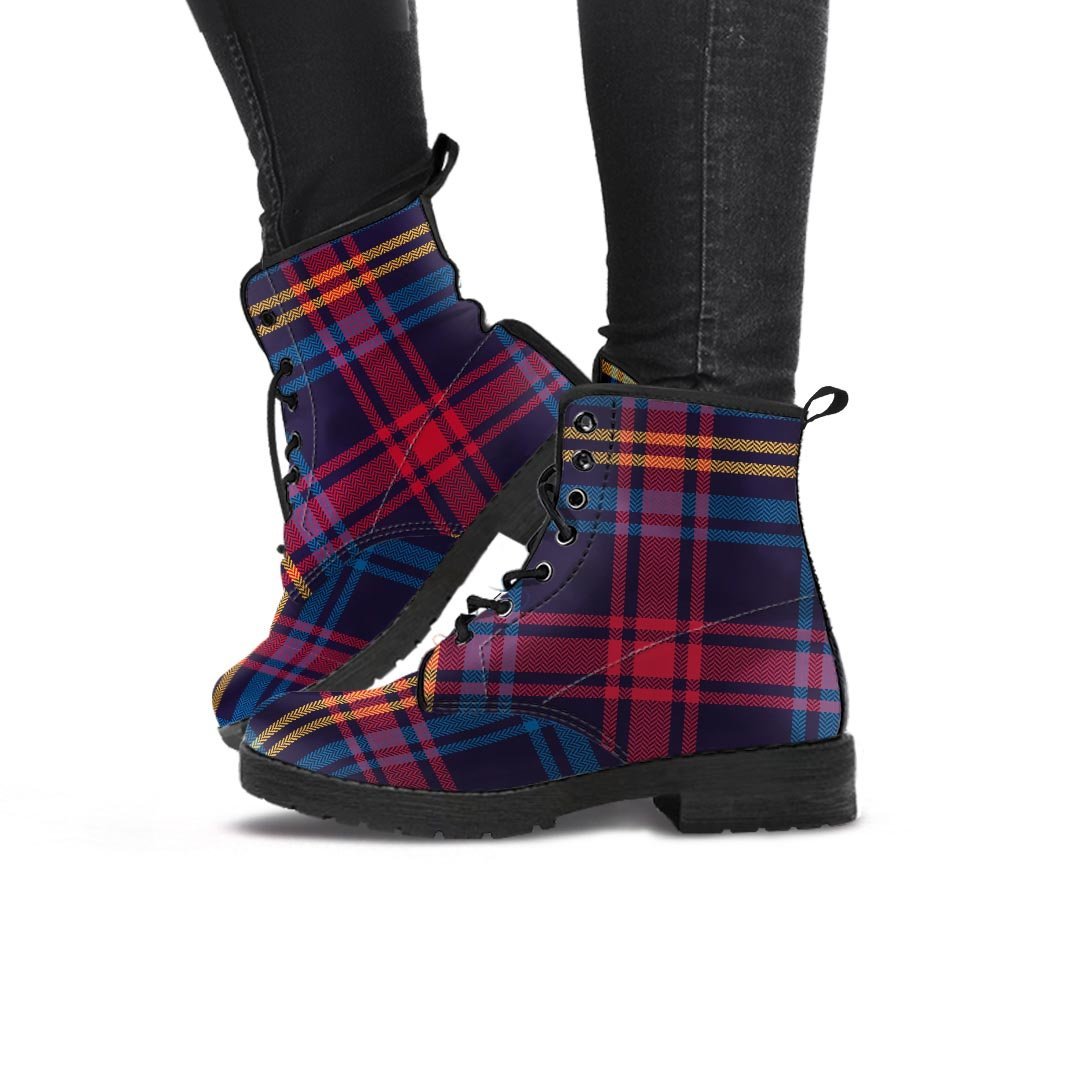 Tartan Print Women's Boots-grizzshop