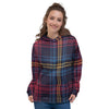 Tartan Print Women's Hoodie-grizzshop