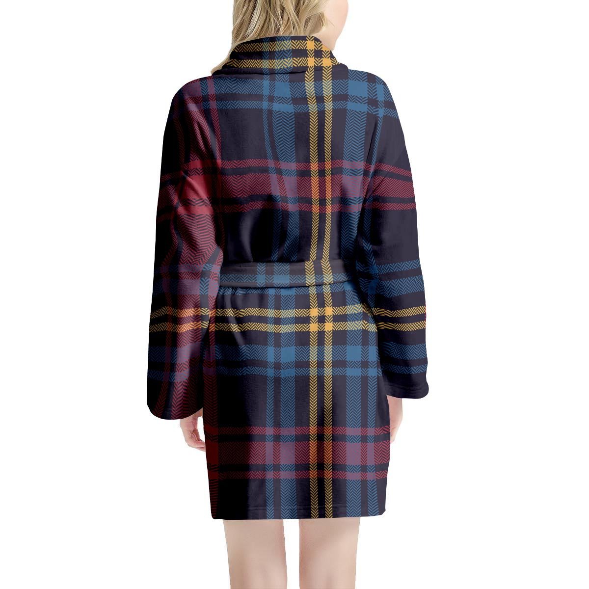 Tartan Print Women's Robe-grizzshop