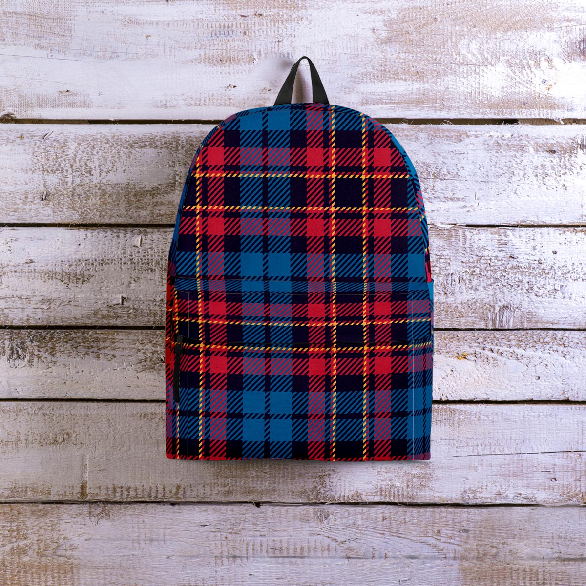 Tartan Red And Blue Plaid Backpack-grizzshop