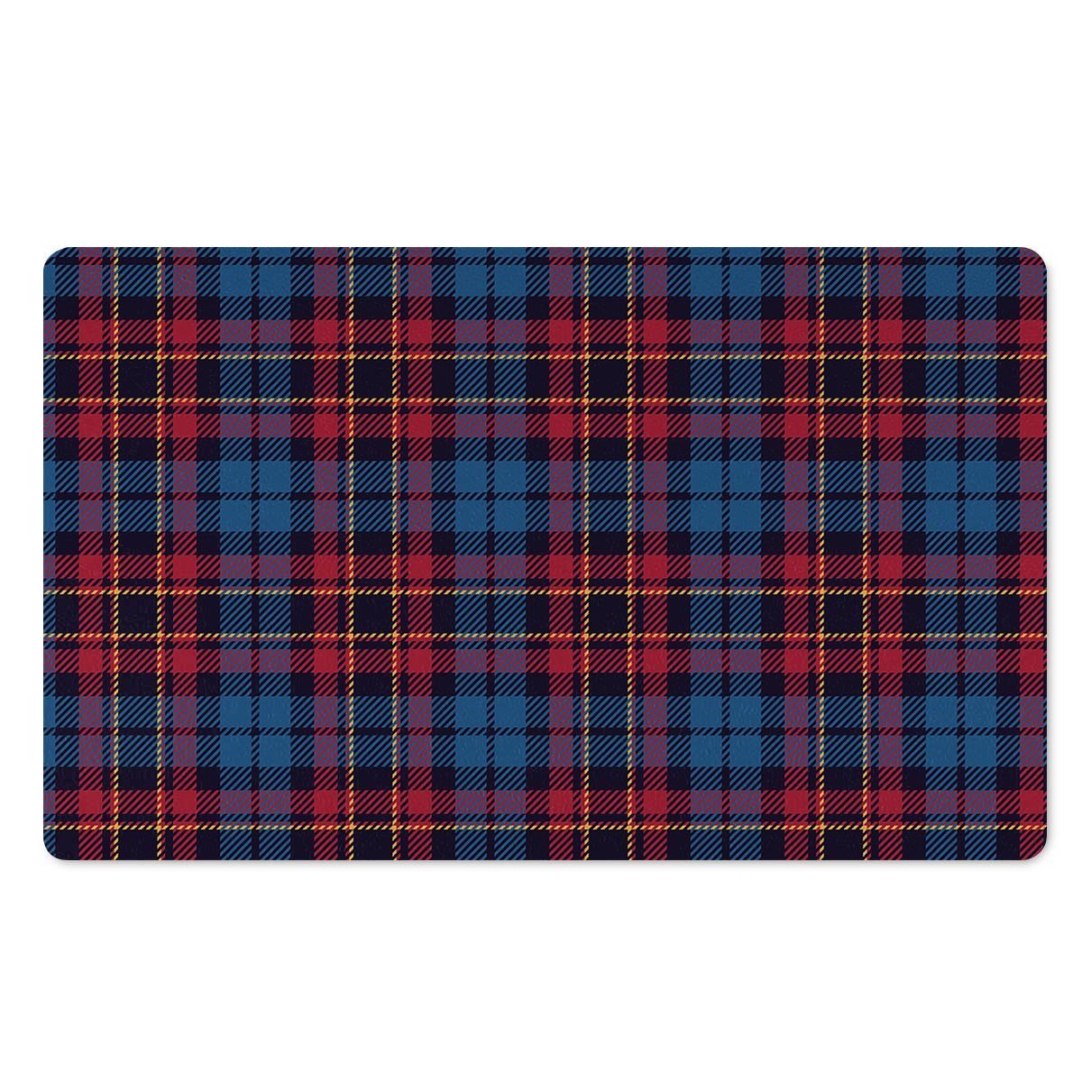 Tartan Red And Blue Plaid Door Mat-grizzshop