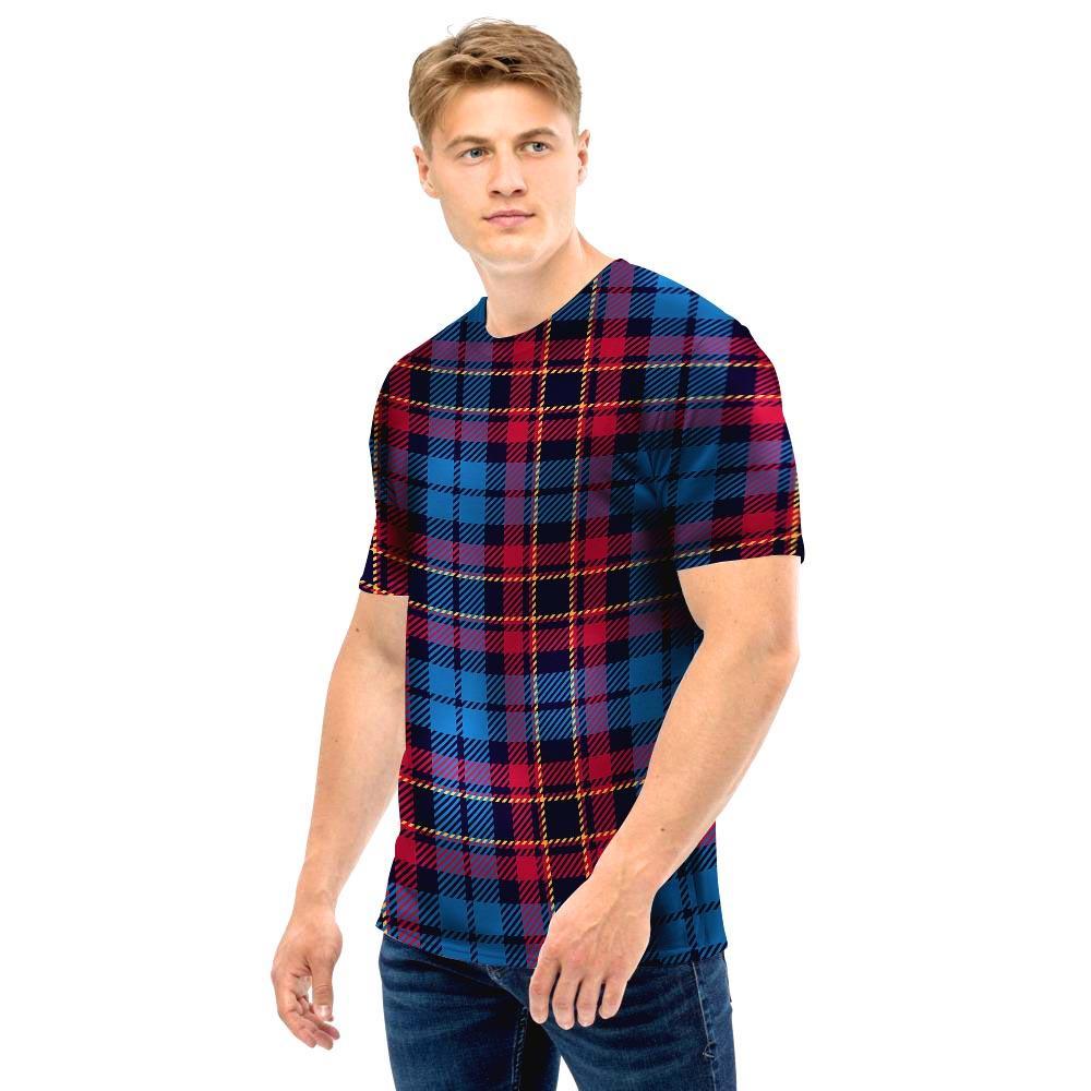 Tartan Red And Blue Plaid Men T Shirt-grizzshop