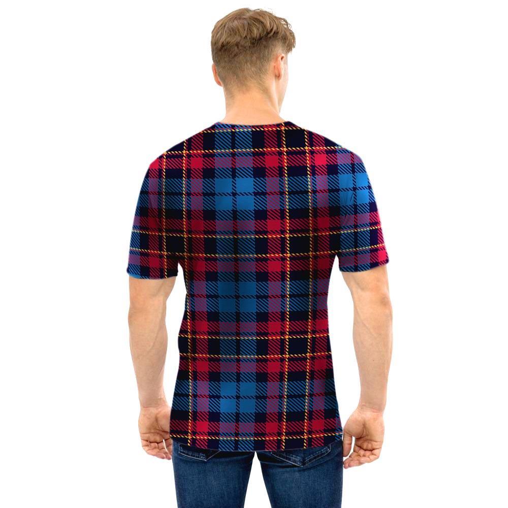 Tartan Red And Blue Plaid Men T Shirt-grizzshop