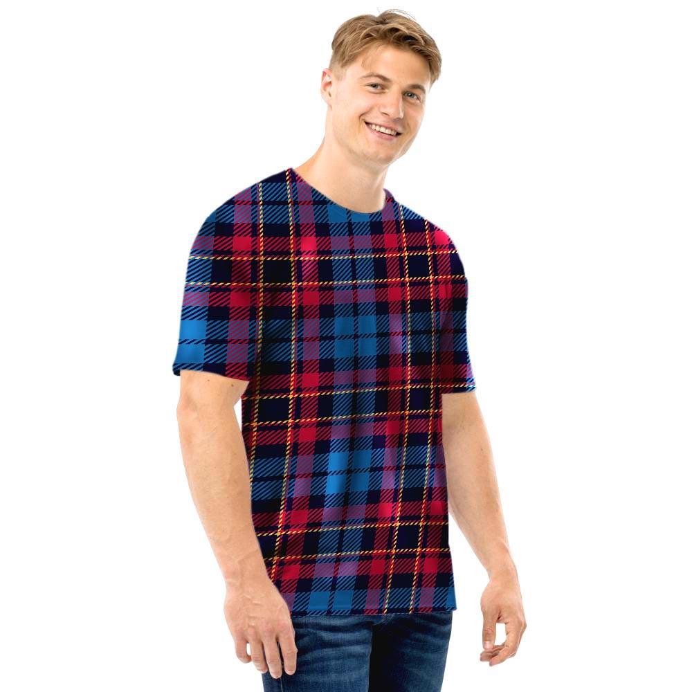 Tartan Red And Blue Plaid Men T Shirt-grizzshop