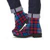 Tartan Red And Blue Plaid Men's Boots-grizzshop