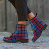 Tartan Red And Blue Plaid Men's Boots-grizzshop