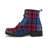 Tartan Red And Blue Plaid Men's Boots-grizzshop