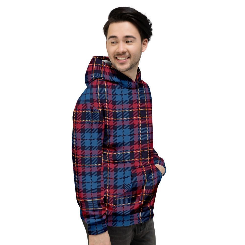 Tartan Red And Blue Plaid Men's Hoodie-grizzshop