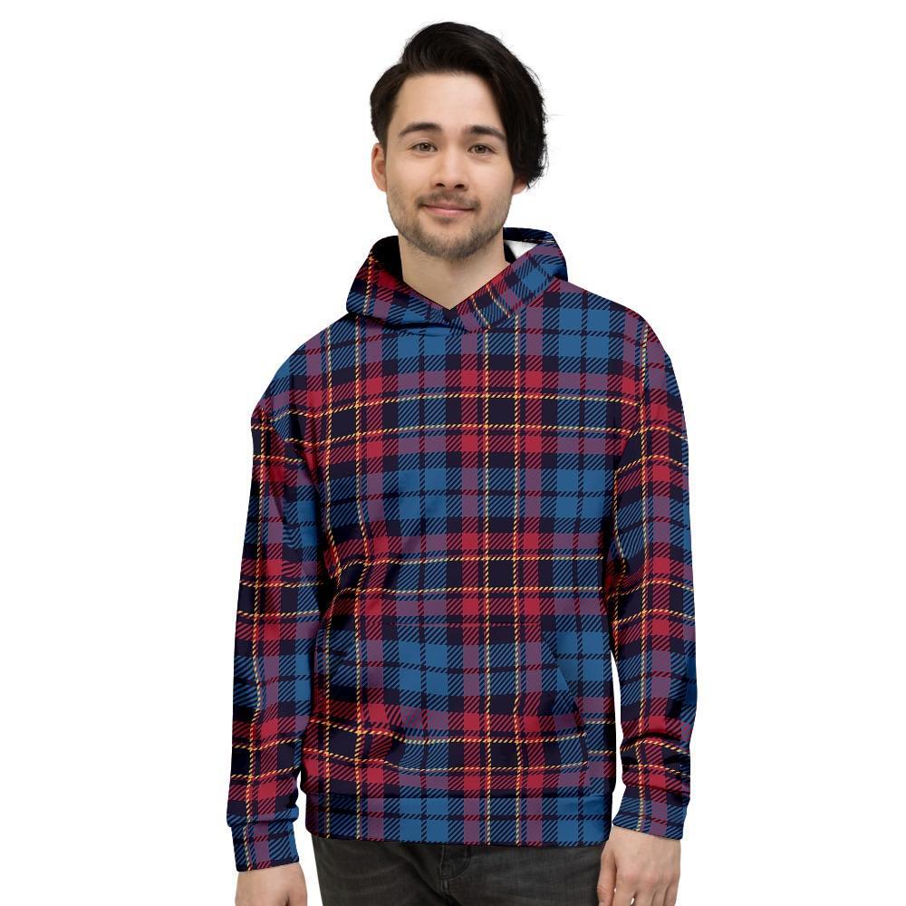 Tartan Red And Blue Plaid Men's Hoodie-grizzshop