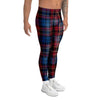 Tartan Red And Blue Plaid Men's Leggings-grizzshop