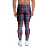 Tartan Red And Blue Plaid Men's Leggings-grizzshop