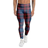 Tartan Red And Blue Plaid Men's Leggings-grizzshop