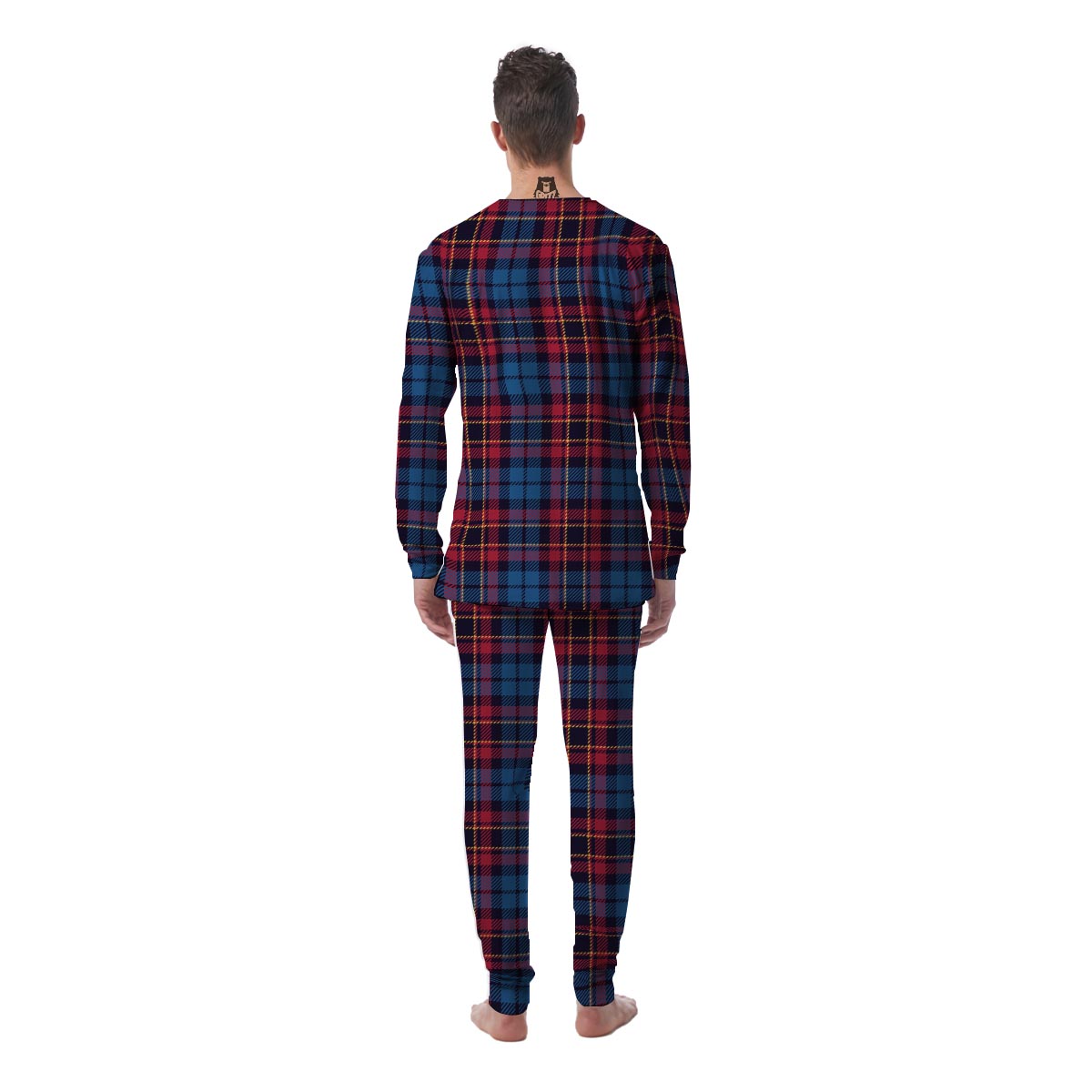 Tartan Red And Blue Plaid Men's Pajamas-grizzshop