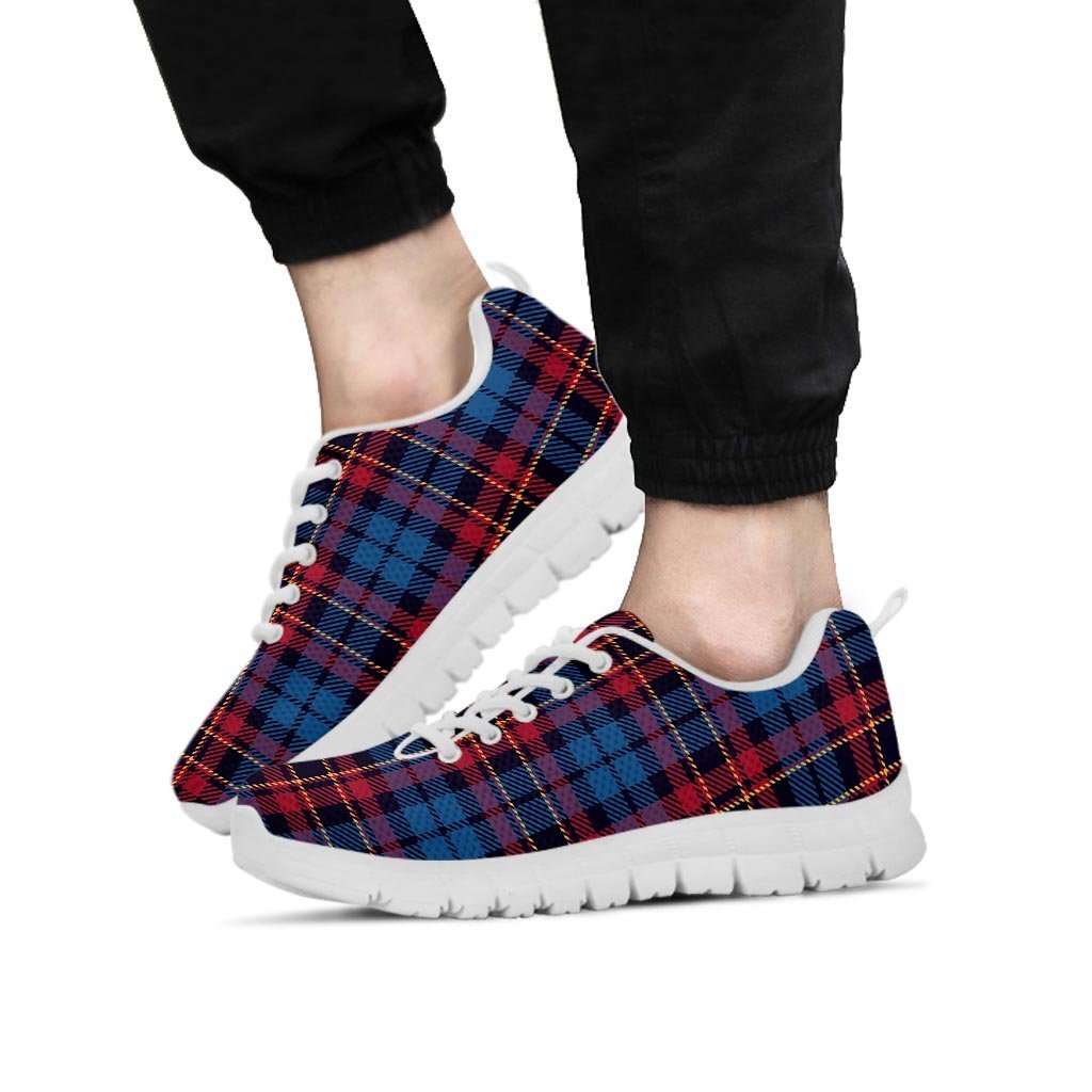 Tartan Red And Blue Plaid Men's Sneakers-grizzshop