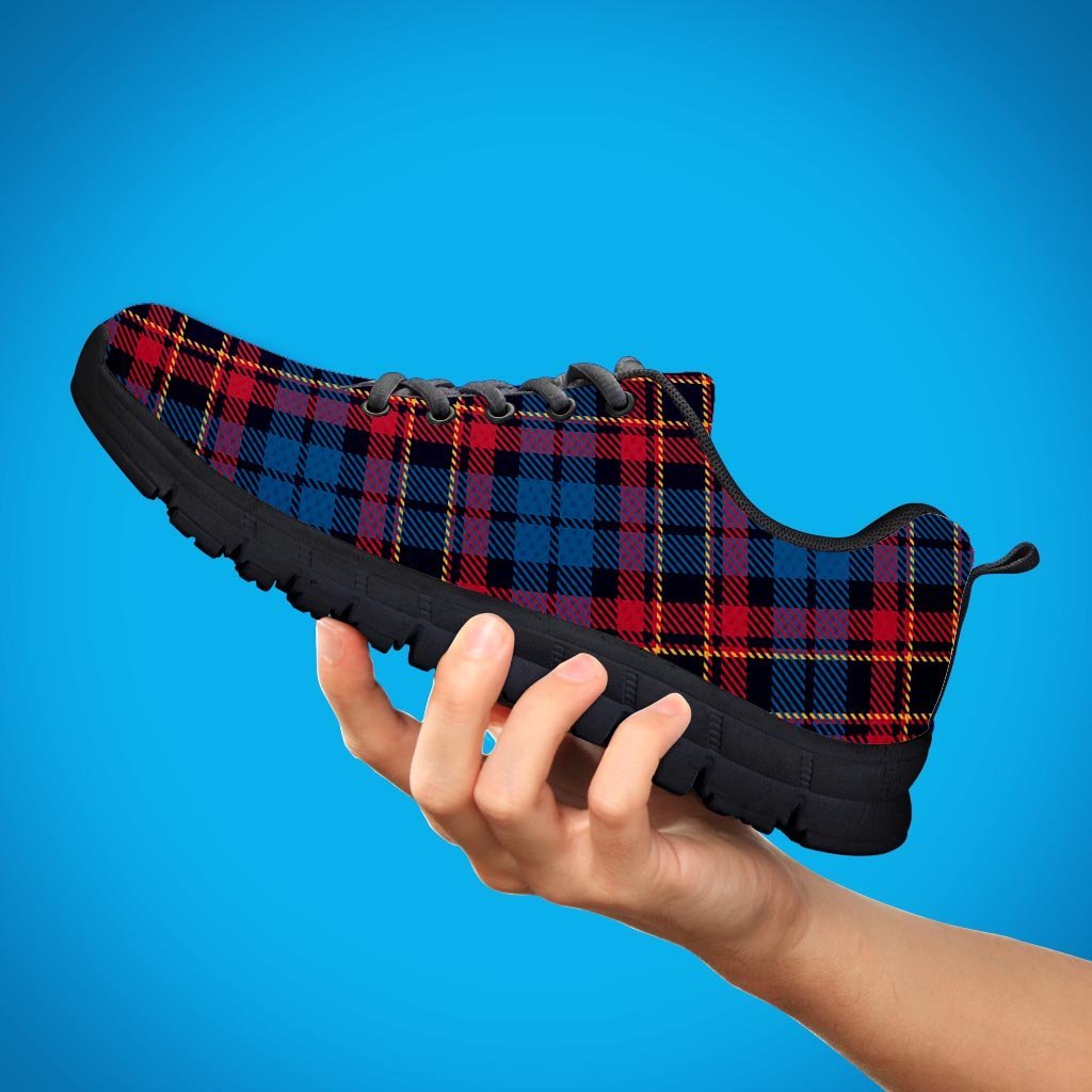 Tartan Red And Blue Plaid Men's Sneakers-grizzshop