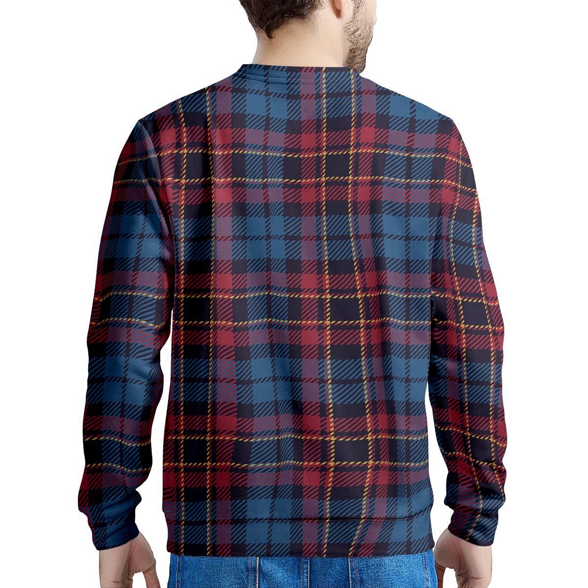 Tartan Red And Blue Plaid Men's Sweatshirt-grizzshop