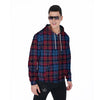 Tartan Red And Blue Plaid Men's Zip Up Hoodie-grizzshop