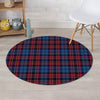 Tartan Red And Blue Plaid Round Rug-grizzshop