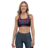 Tartan Red And Blue Plaid Sports Bra-grizzshop