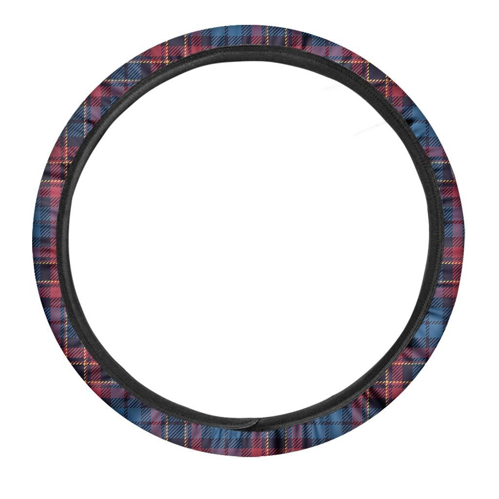 Tartan Red And Blue Plaid Steering Wheel Cover-grizzshop