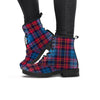 Tartan Red And Blue Plaid Women's Boots-grizzshop