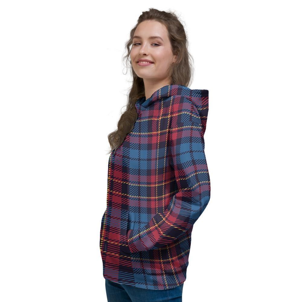 Tartan Red And Blue Plaid Women's Hoodie-grizzshop