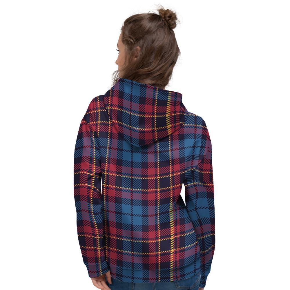 Tartan Red And Blue Plaid Women's Hoodie-grizzshop