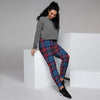 Tartan Red And Blue Plaid Women's Joggers-grizzshop