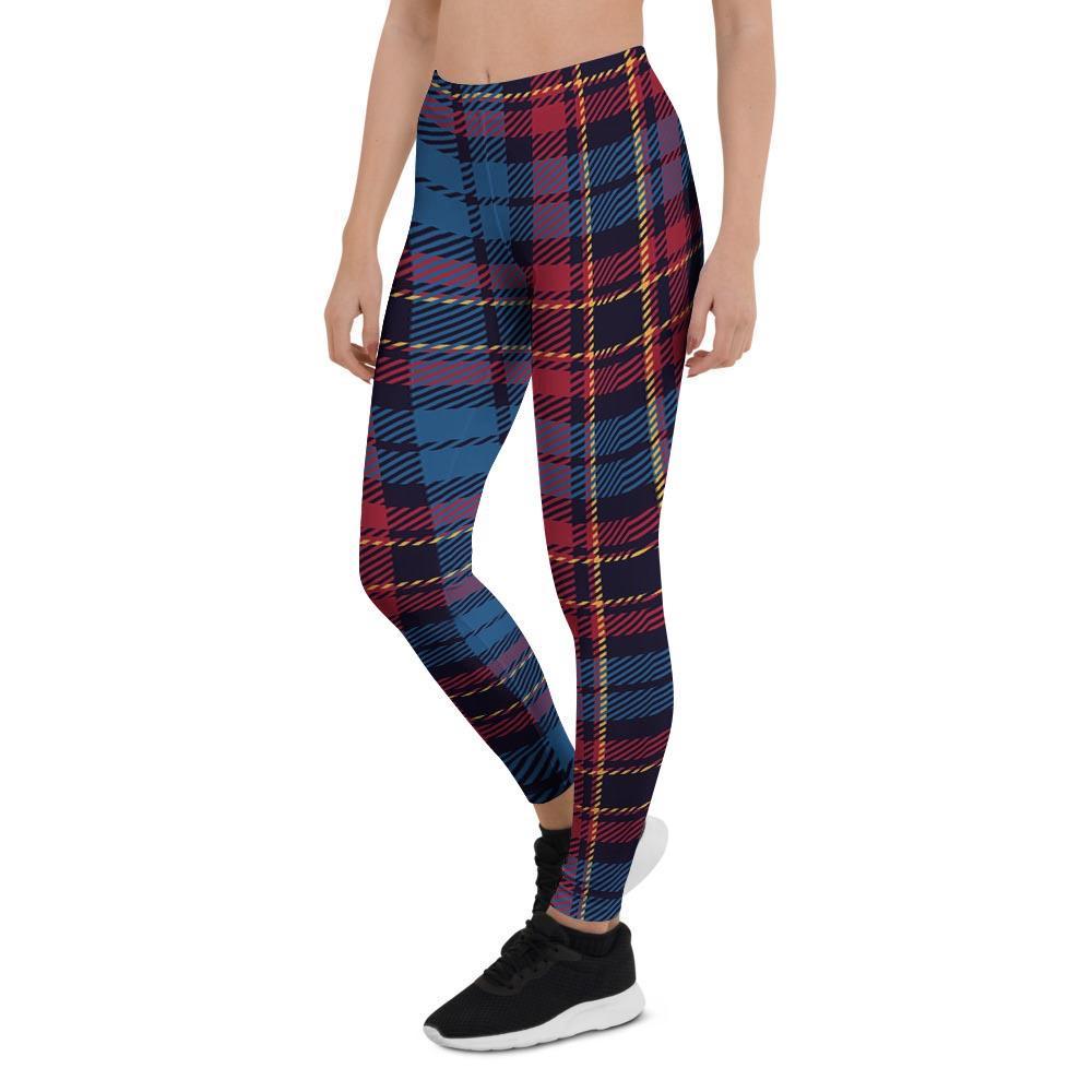 Tartan Red And Blue Plaid Women's Leggings-grizzshop