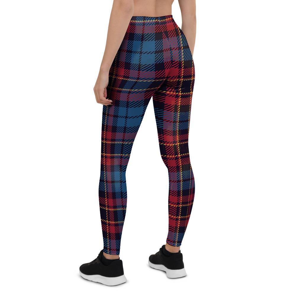 Tartan Red And Blue Plaid Women's Leggings-grizzshop