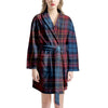 Tartan Red And Blue Plaid Women's Robe-grizzshop