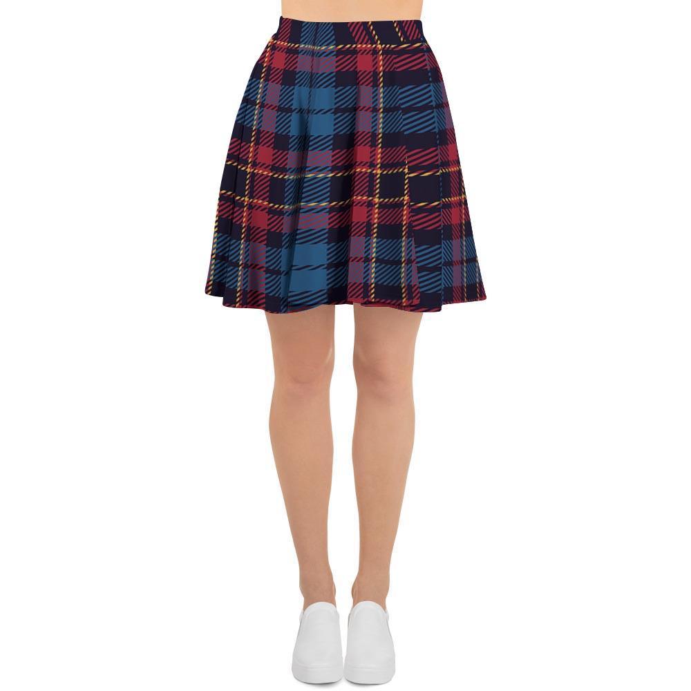 Tartan Red And Blue Plaid Women's Skirt-grizzshop
