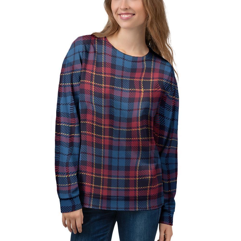 Tartan Red And Blue Plaid Women's Sweatshirt-grizzshop