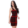 Tartan Red Plaid Bodycon Dress-grizzshop